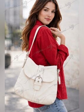 Coach Vintage SoHo Chalk Leather Shoulder/Crossbody Bag GUC